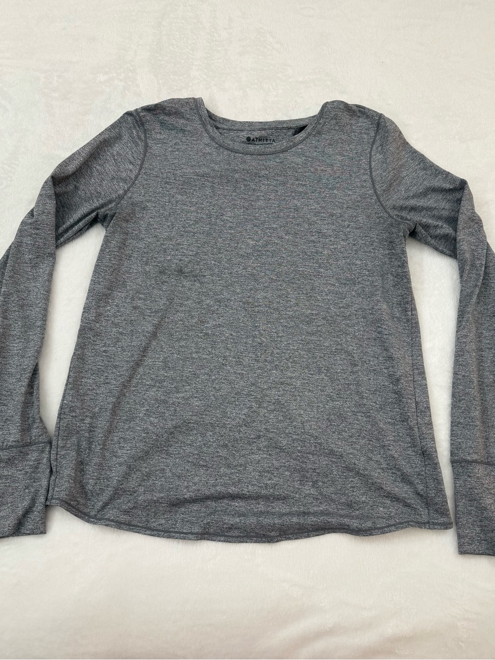 Athleta Heather Gray Long Sleeve Crew Top